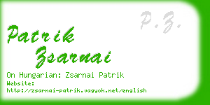 patrik zsarnai business card